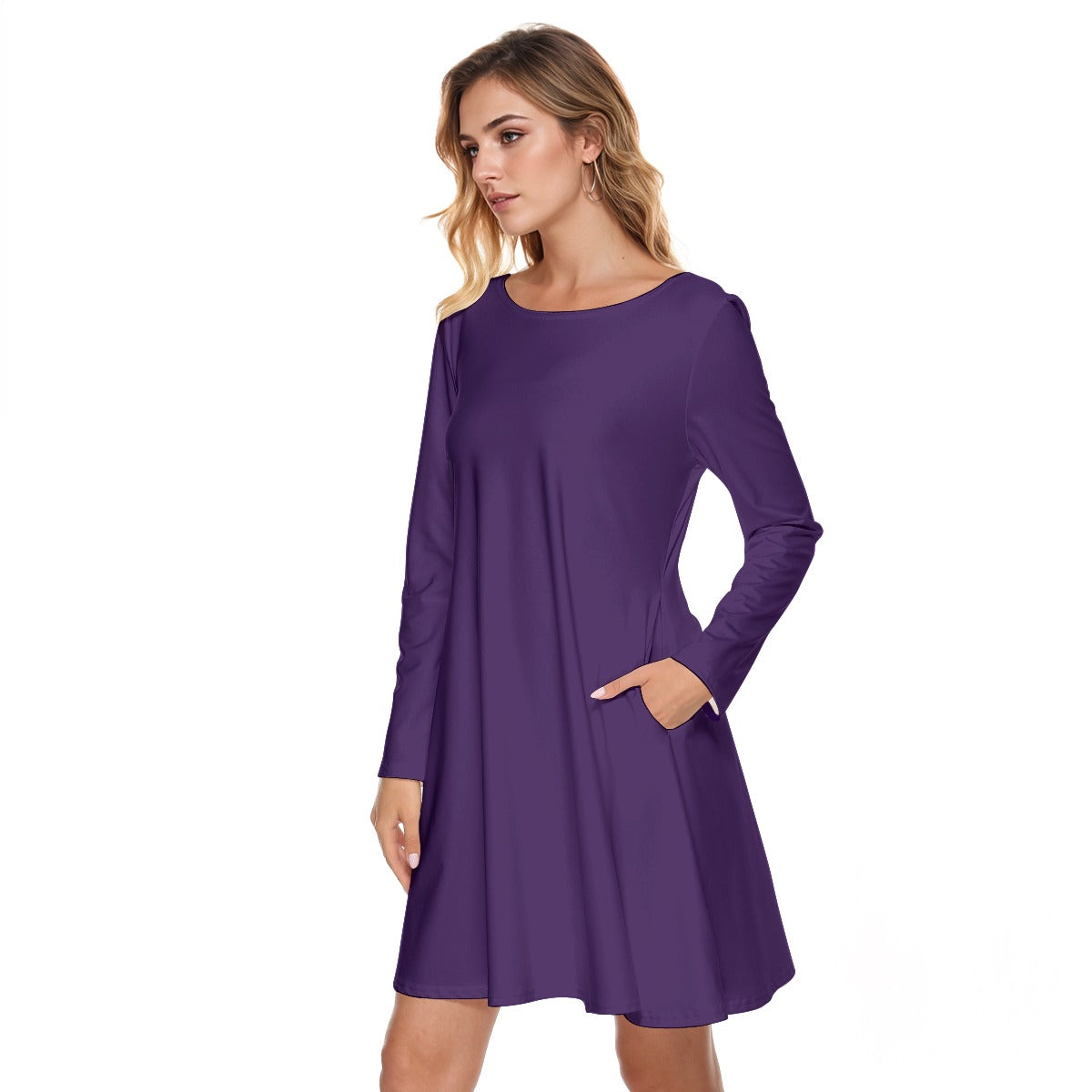 All-Over Print Women's Round Neck Dress|190GSM Cotton