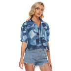 Maglie da donna con scollo a V e stampa all-over