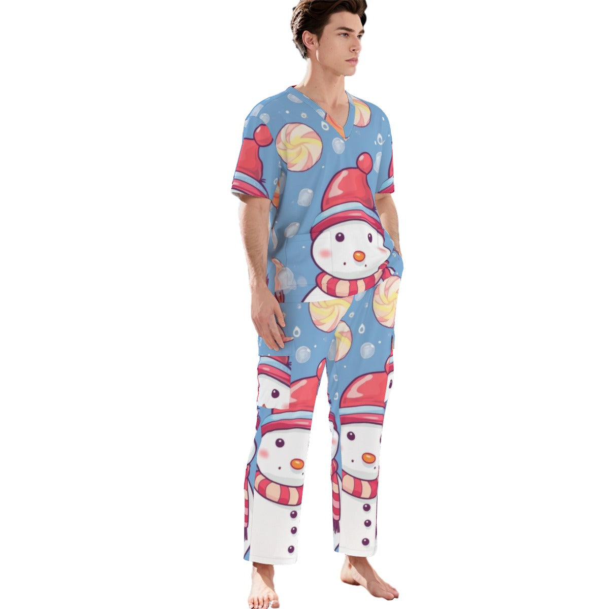 All-Over Print Unisex Scrub Set With Six Pocket