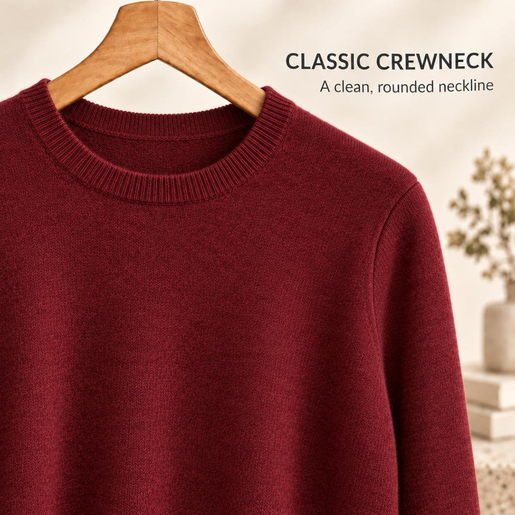 Unisex Soft Wool-Blend Crewneck Knit Sweater|Embroidery