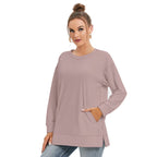 All-Over Print Women's Side Split O-neck Sweatshirt