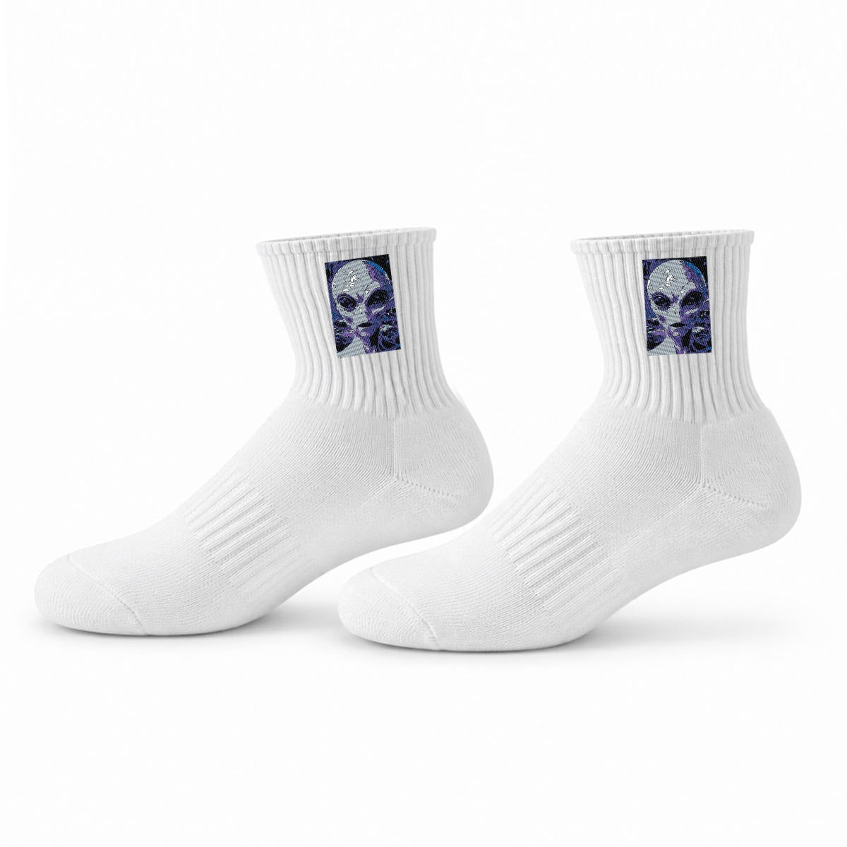 Embroidery Sports Quarter Socks|Cotton