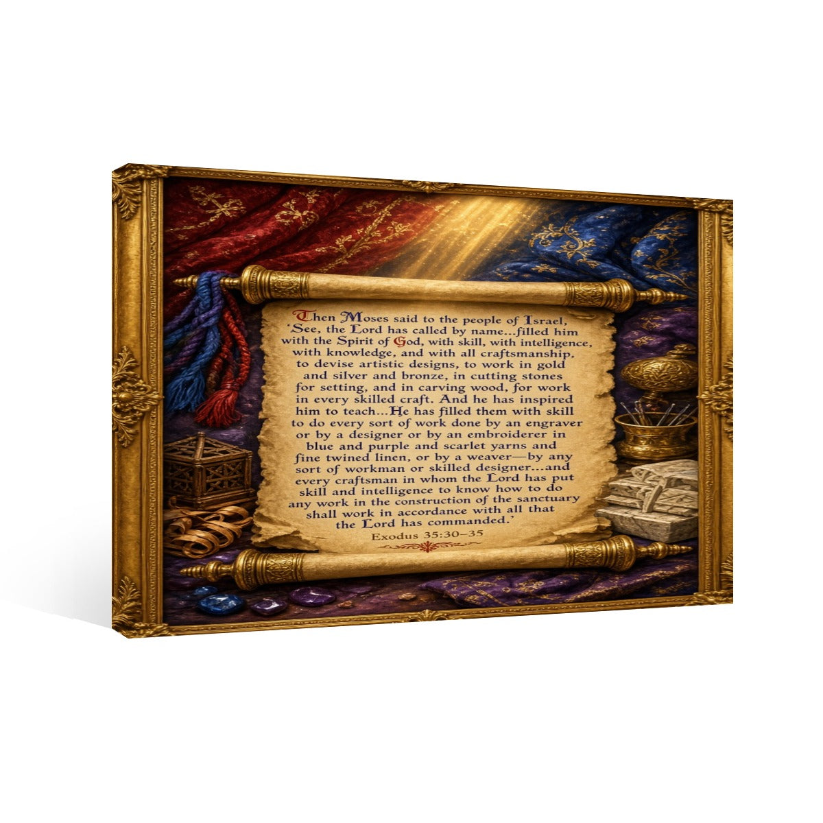 Bible Quote Framed Single-Piece Mural Printed in USA 3:2