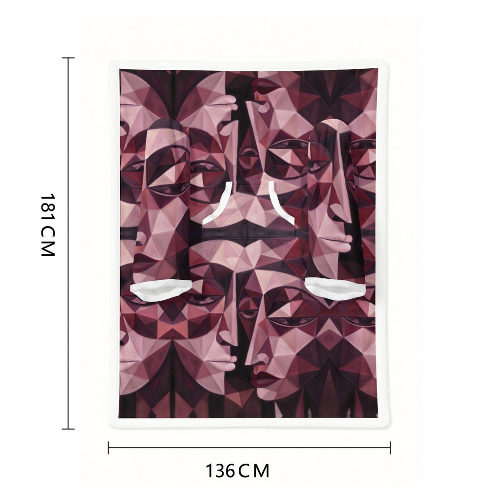 All-Over Print Cozy Wearable Blanket with Sleeves