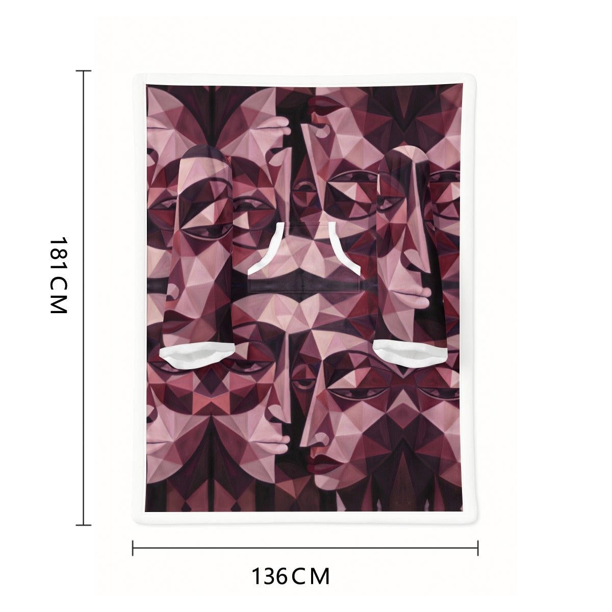 All-Over Print Cozy Wearable Blanket with Sleeves