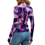 T-shirt da donna in mesh con stampa all-over