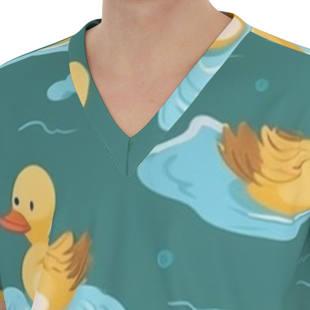 All-Over Print Unisex Scrub Set With Six Pocket