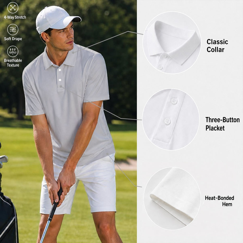 All Over Print Men‘s Two-Piece Collar Polo Shirt|Bonded Seam