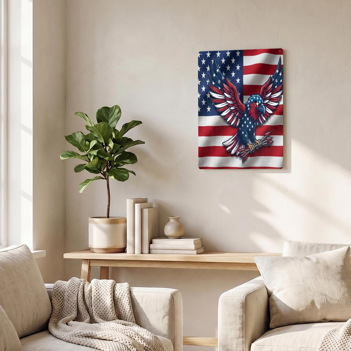 Thickened Rectangular Iron Wall Painting Printed in Canada