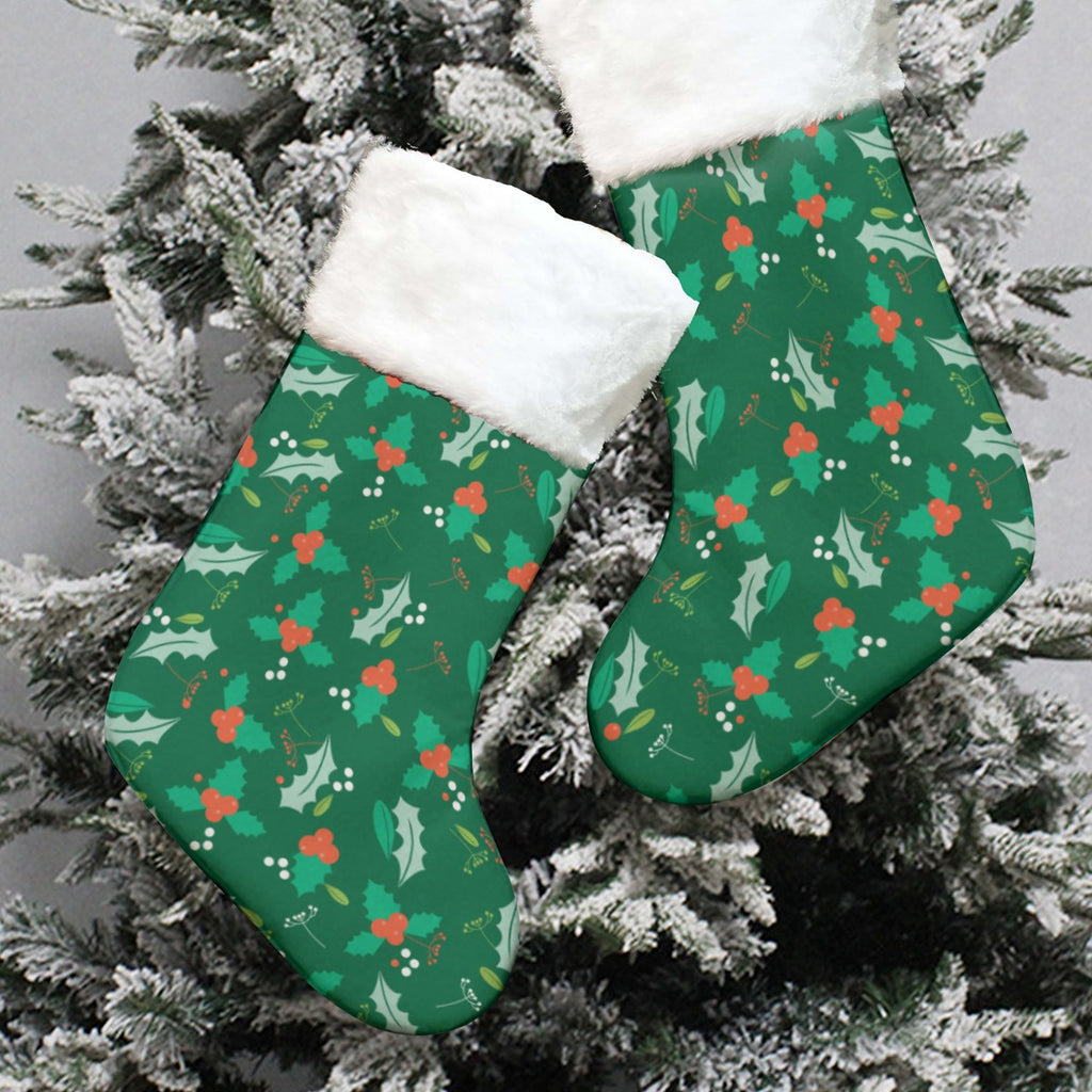 All-Over Print Christmas Socks With Plush Cuff