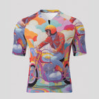 aop Men's Short-Sleeve Cycling Jersey With Black Zipper|Bonded Seam