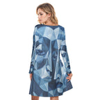 All-Over Print Women's Round Neck Dress|190GSM Cotton