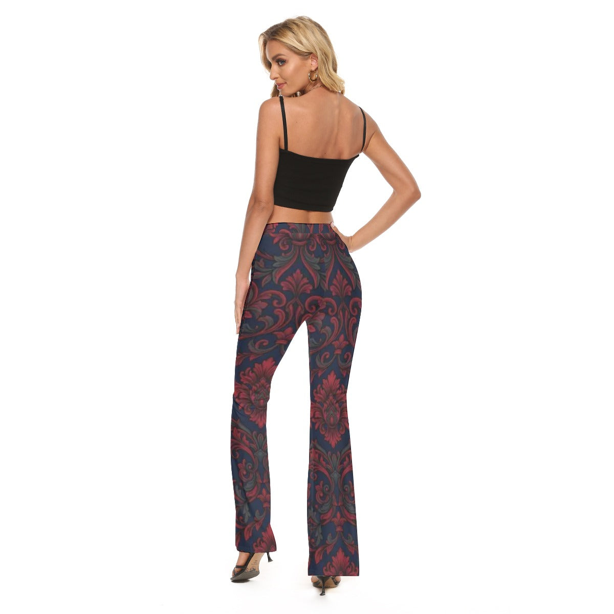 All-Over Print Women's High Elastic Flare Pants