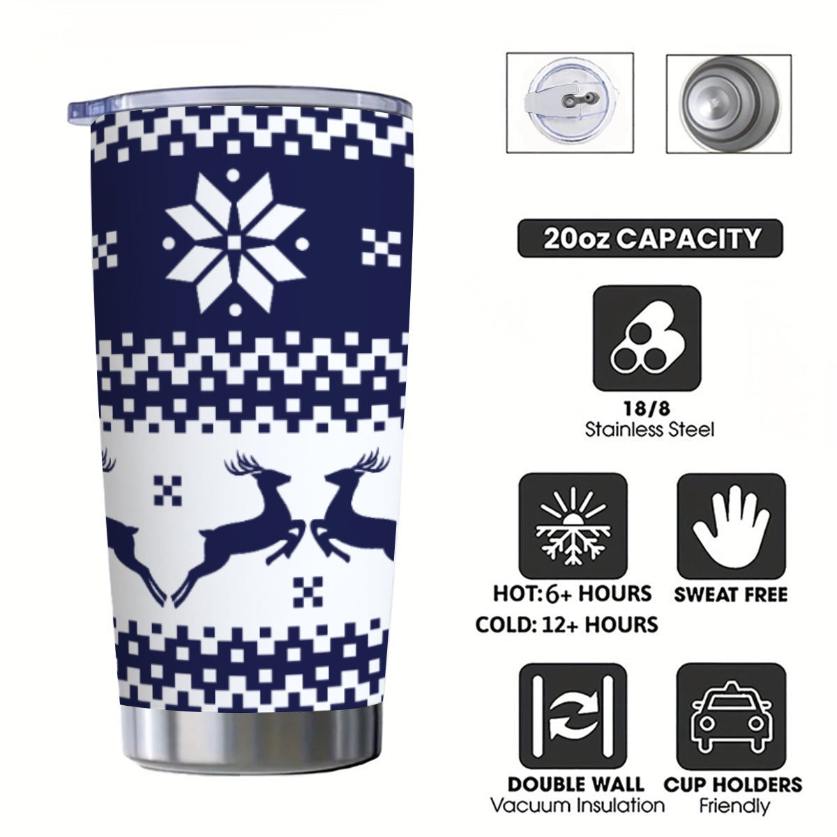 Custom 20OZ Tumbler With Sliding Lid Printed in USA