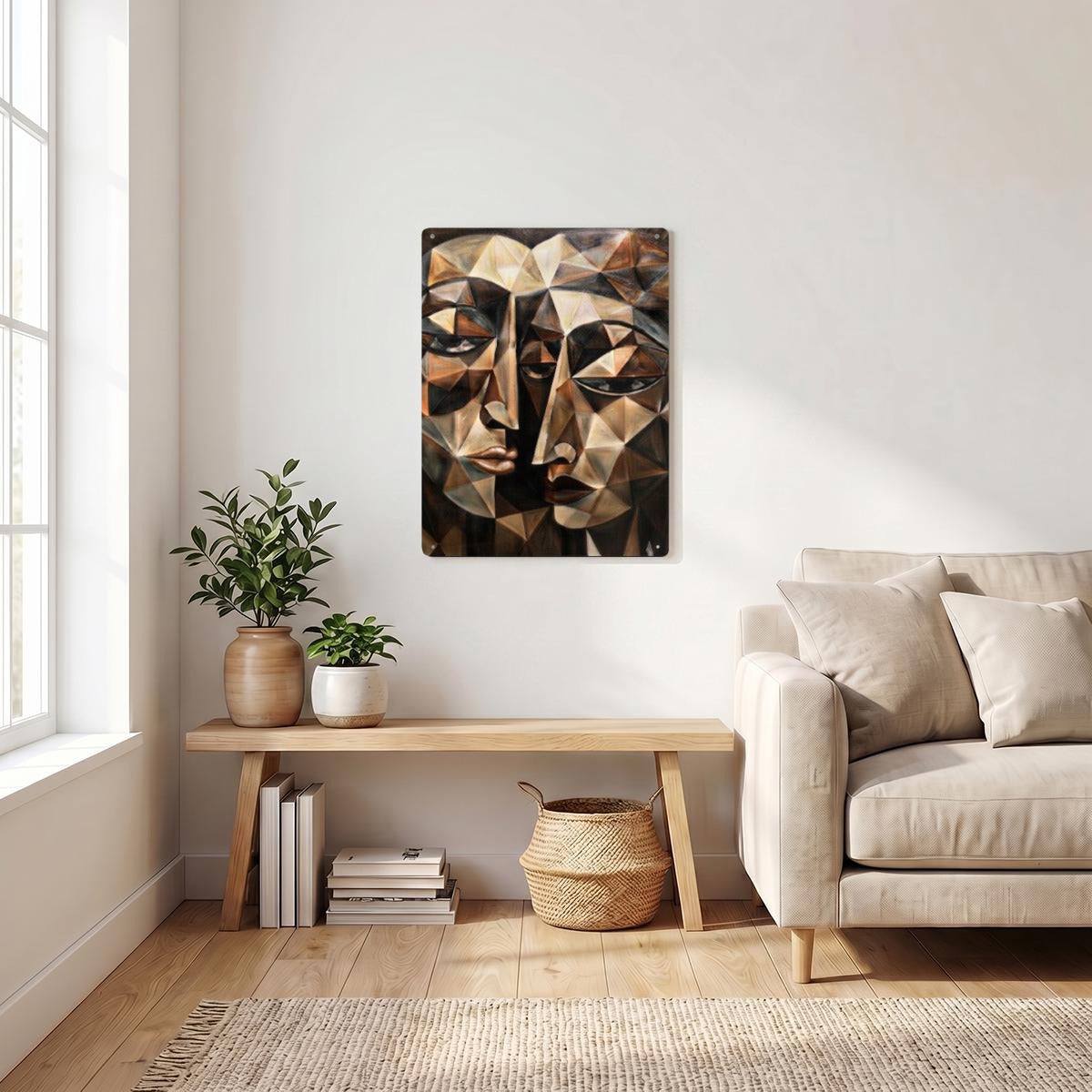 Thickened Rectangular Iron Wall Painting Printed in Canada
