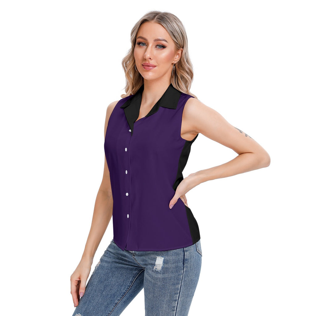 Gilet da donna con stampa all-over e revers