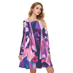 Abito da donna girocollo con stampa all-over|Cotone 190 g/m²