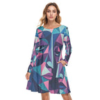 All-Over Print Women's Round Neck Dress|190GSM Cotton