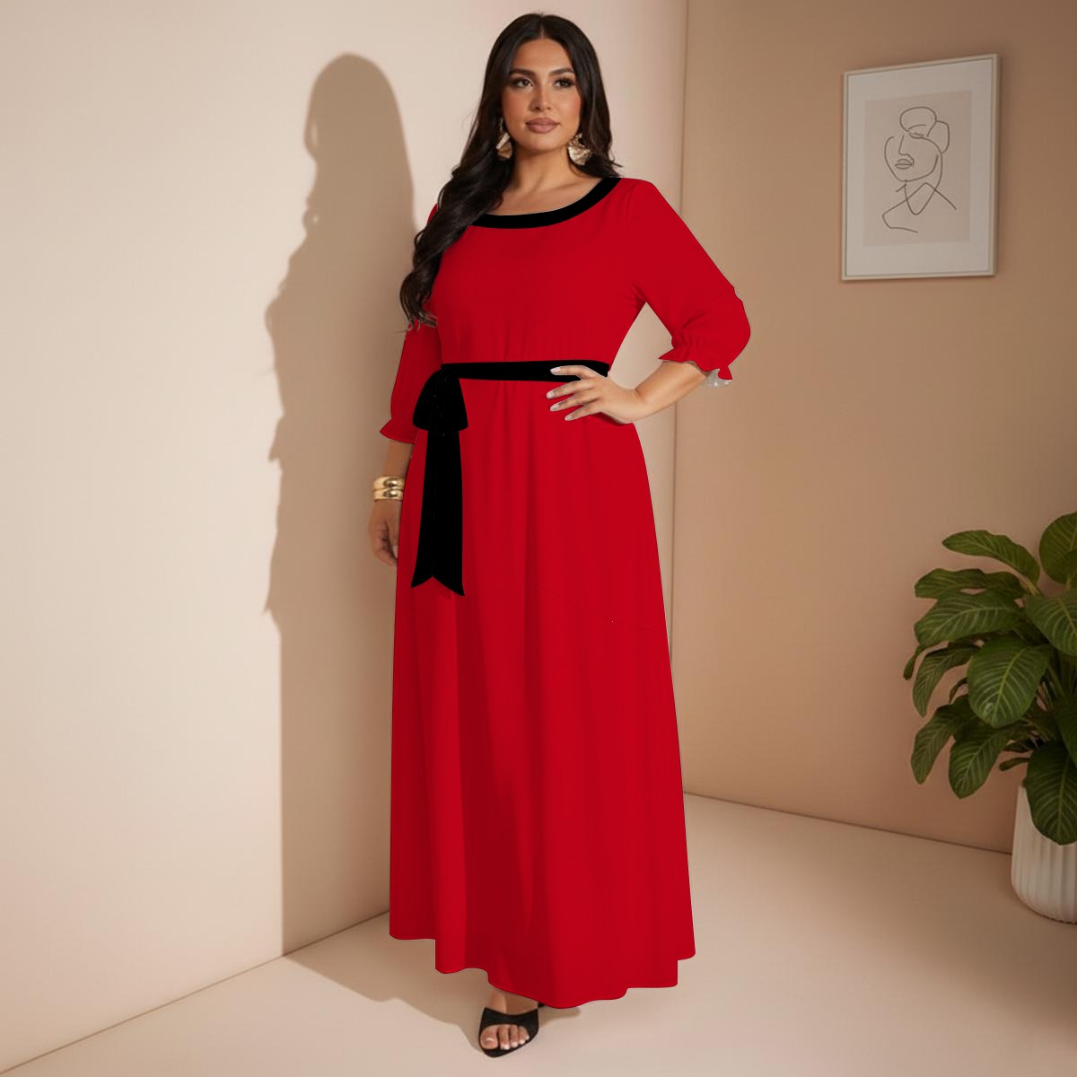 All-Over Print Women’s Maxi Dress|Plus Size