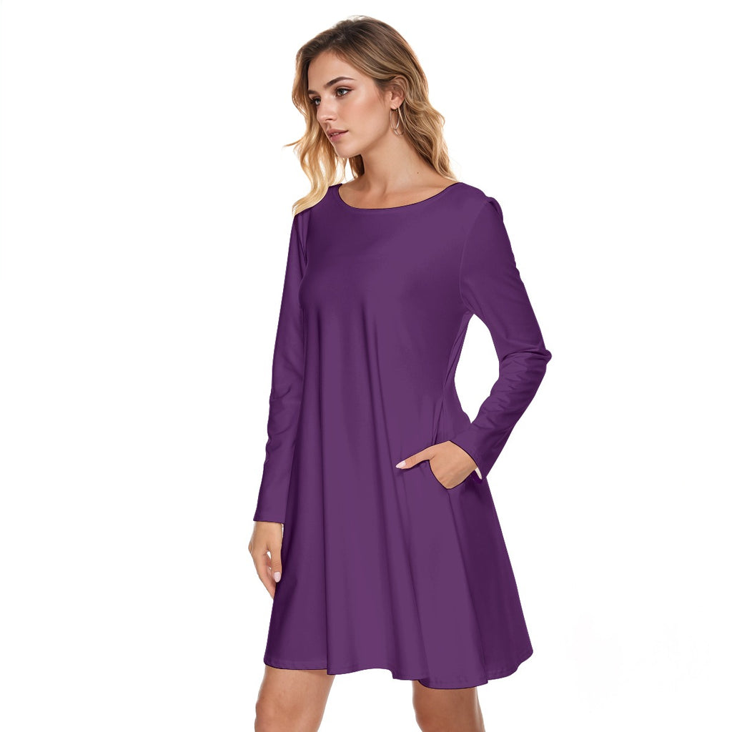 All-Over Print Women's Round Neck Dress|190GSM Cotton
