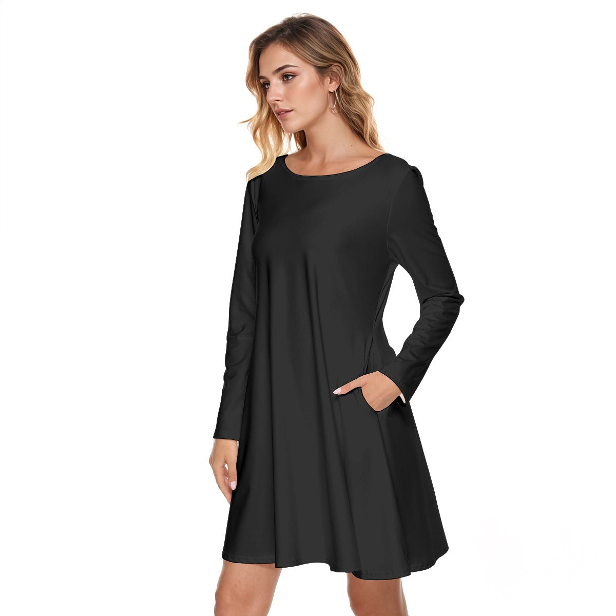 All-Over Print Women's Round Neck Dress|190GSM Cotton