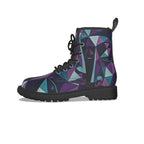All-Over Print Women's Martin Short Boots With Black Bottom