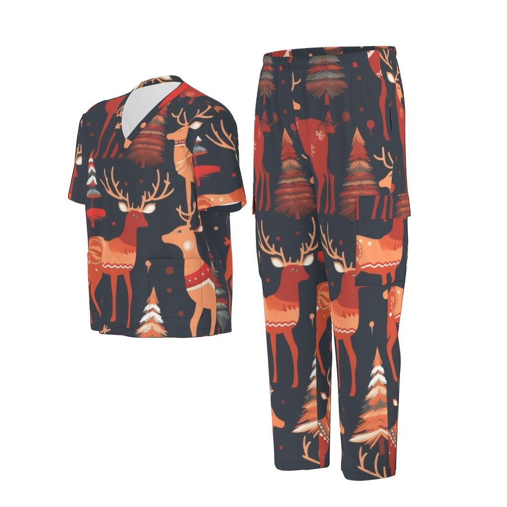 Ensemble de blouse et pantalon médical unisexe à imprimé intégral | Birdseye