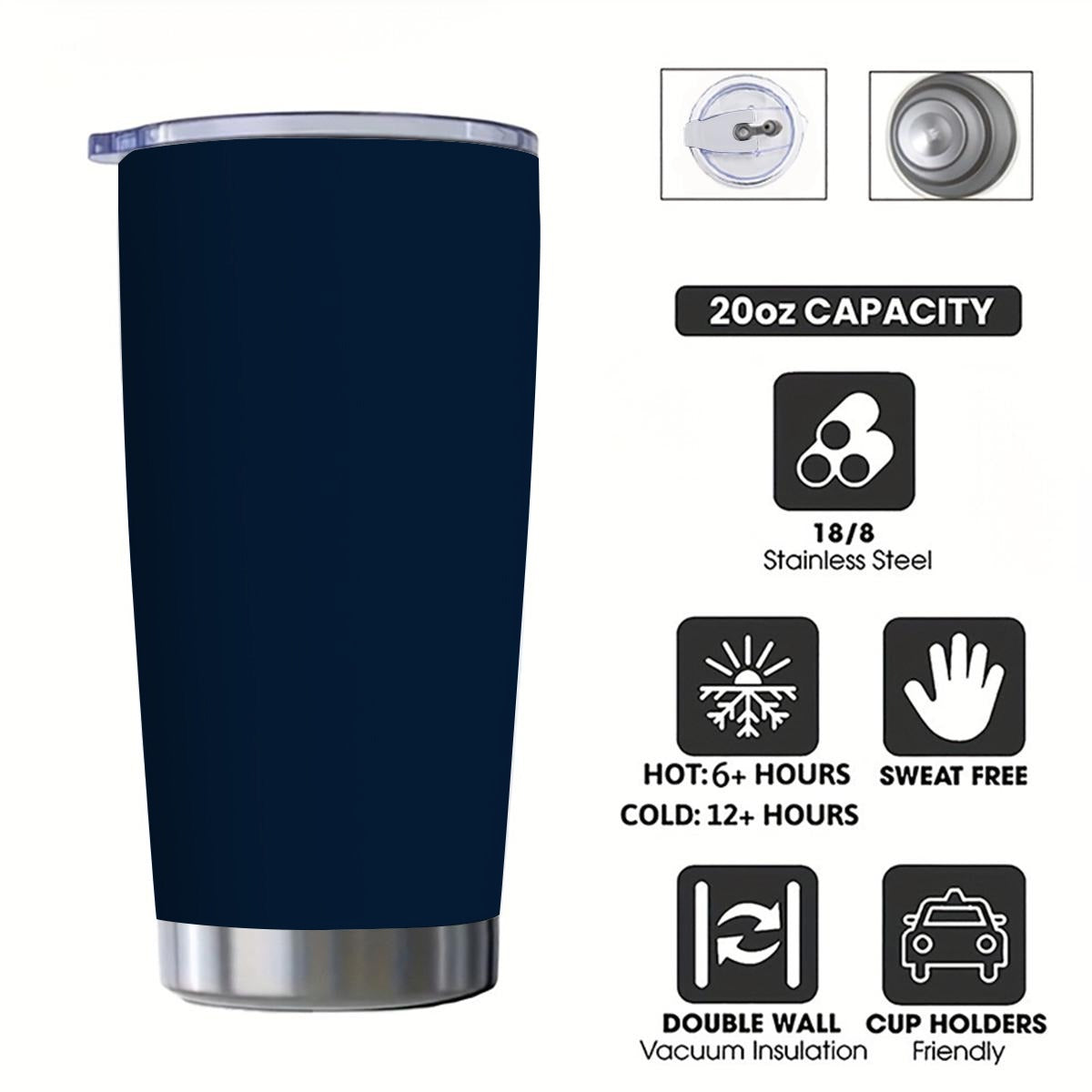 Custom 20OZ Tumbler With Sliding Lid Printed in USA