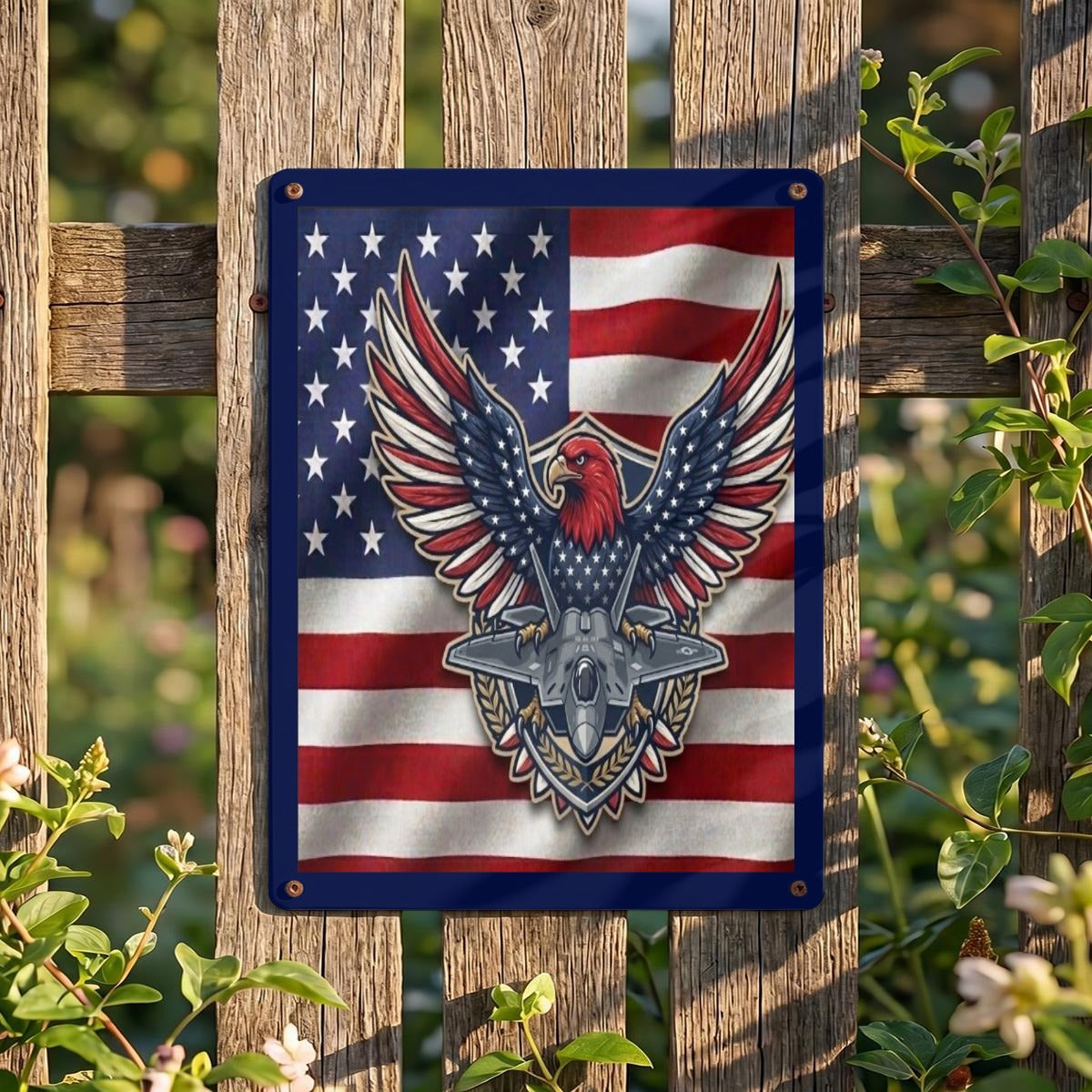American Eagle Thickened Rectangular Iron Wall Painting