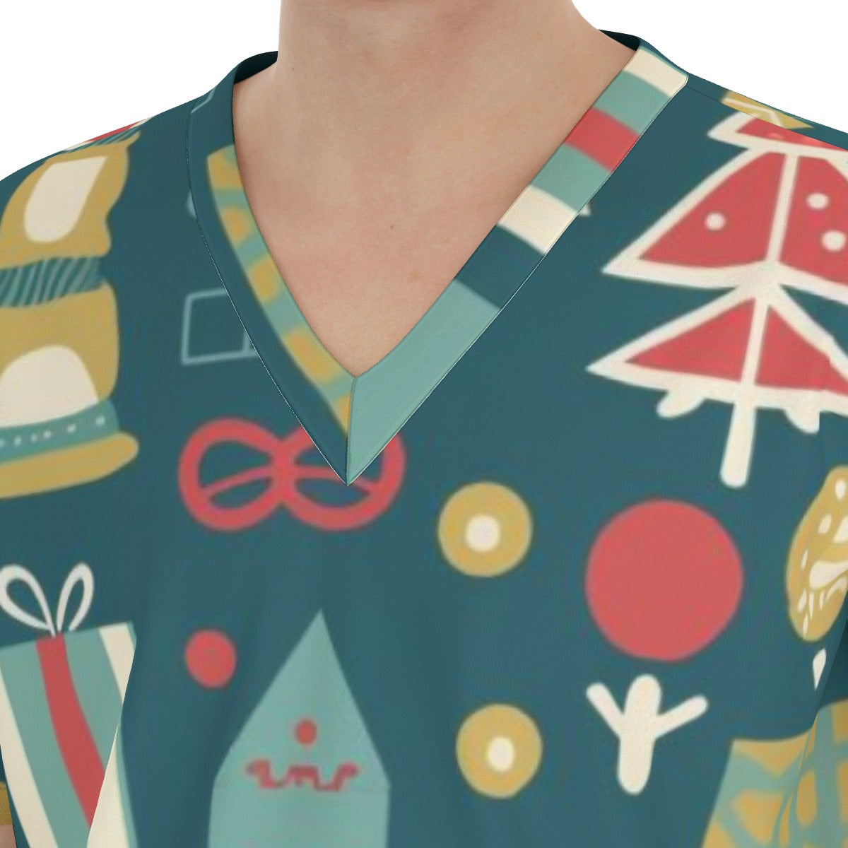 All-Over Print Unisex Scrub Set With Six Pocket
