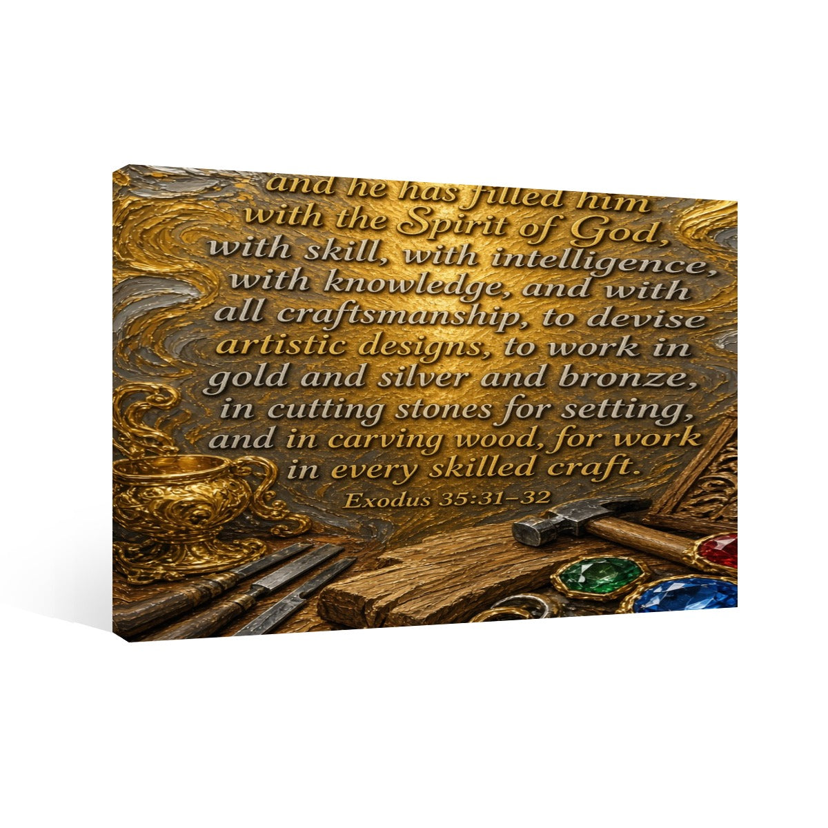 Bible Quote Framed Single-Piece Mural Printed in USA 3:2