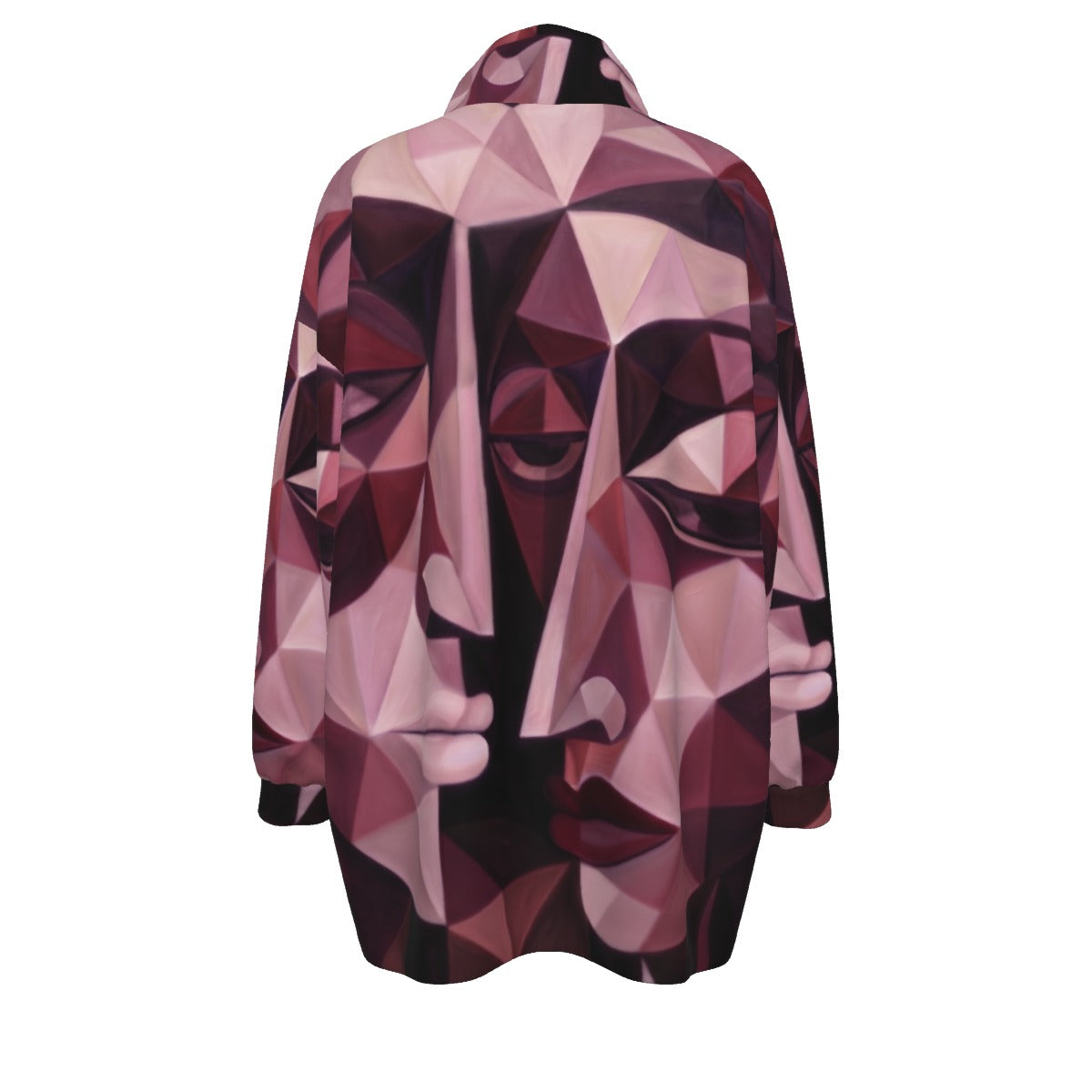 COAT OF MANY COLORS COLLECTION All-Over Print Unisex Borg Fleece Coat With Zipper Closure(Plus Size)