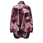 All-Over Print Unisex Borg Fleece Stand-up Collar Coat With Zipper Closure(Plus Size)