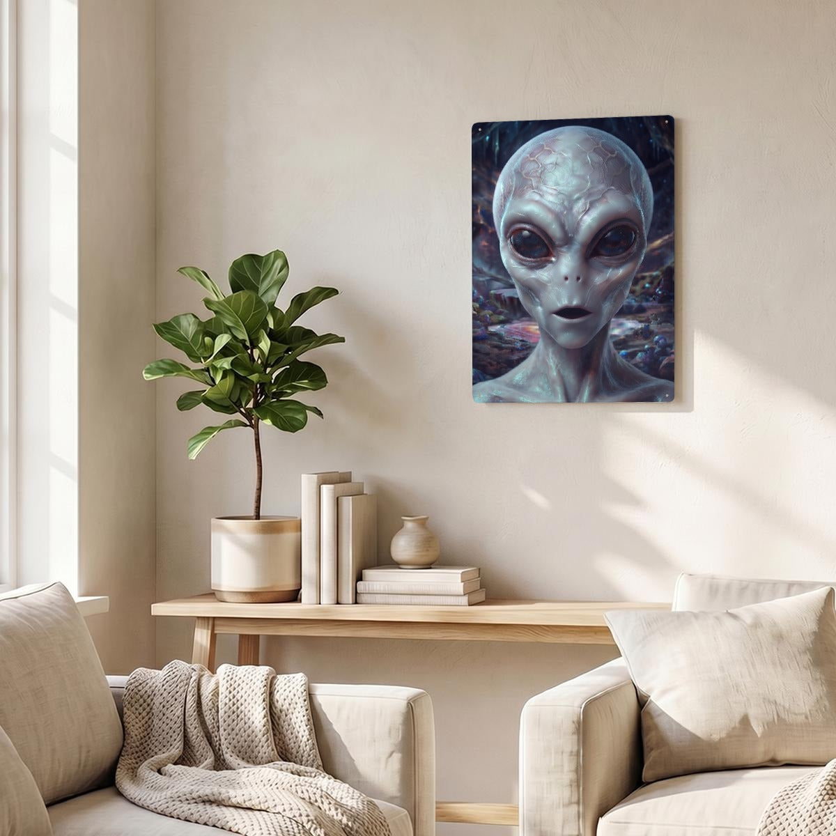 Thickened Rectangular Iron Wall Painting Printed in Canada