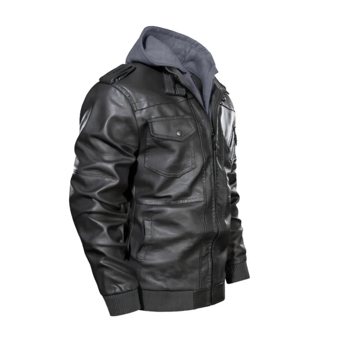 Giacca da uomo in pelle con zip |DTF