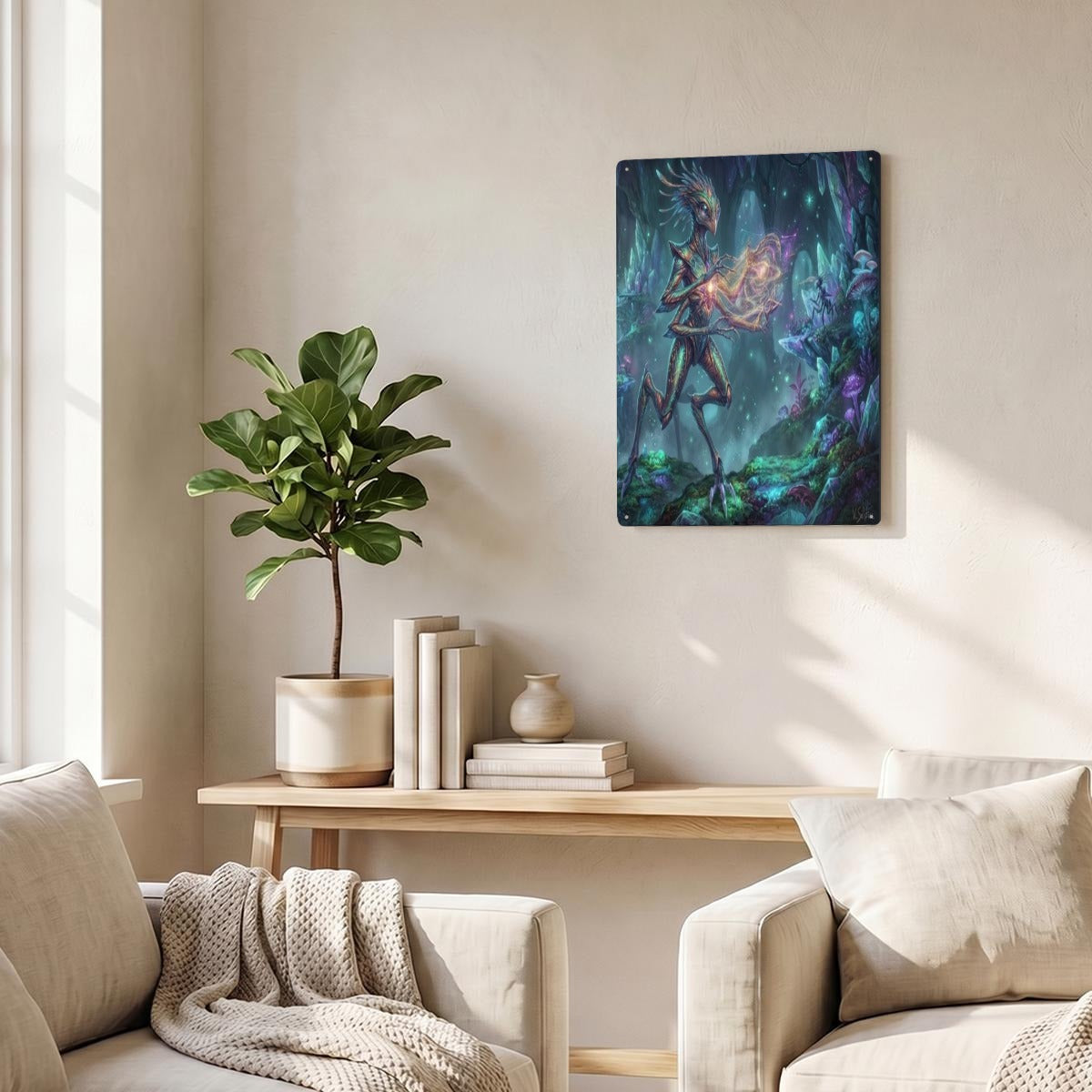 Alien Thickened Rectangular Iron Wall Painting Printed in Canada