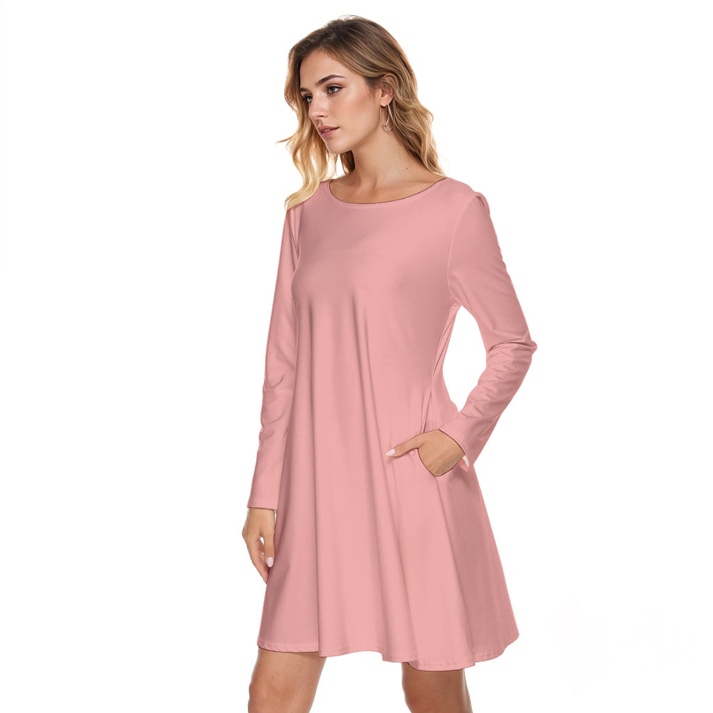 All-Over Print Women's Round Neck Dress|190GSM Cotton