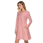 All-Over Print Women's Round Neck Dress|190GSM Cotton