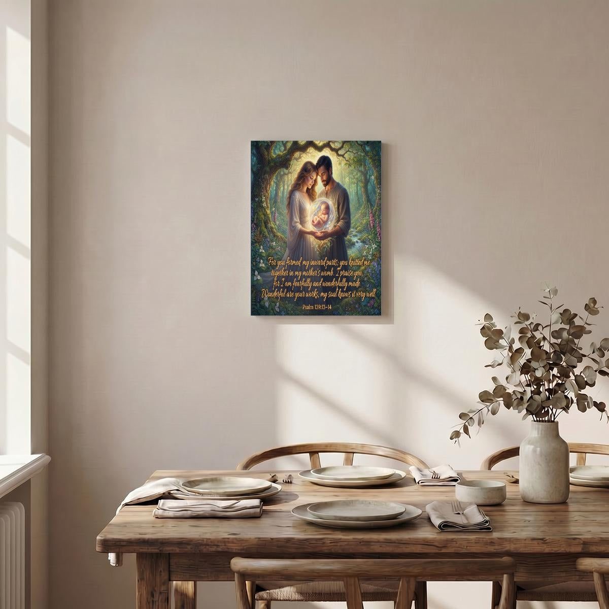 Bible Themed Quotes Designs WIth Purpose Brand Vertical Framed Canvas Wall