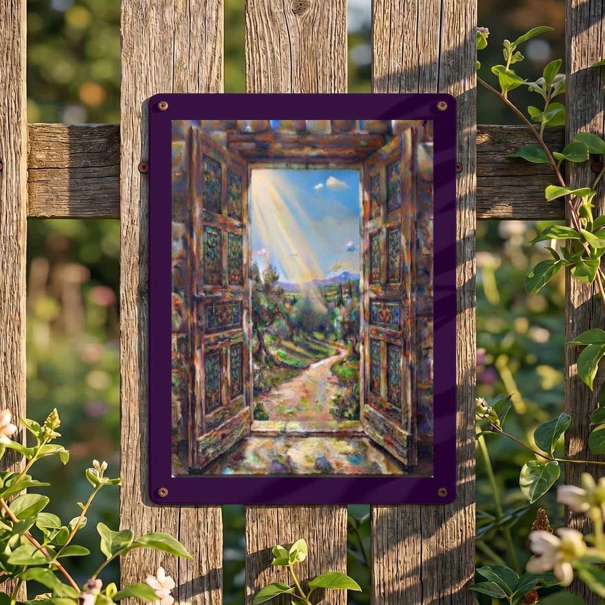 Light Through An Open Foor Thickened Rectangular Iron Wall Painting Printed in Canada