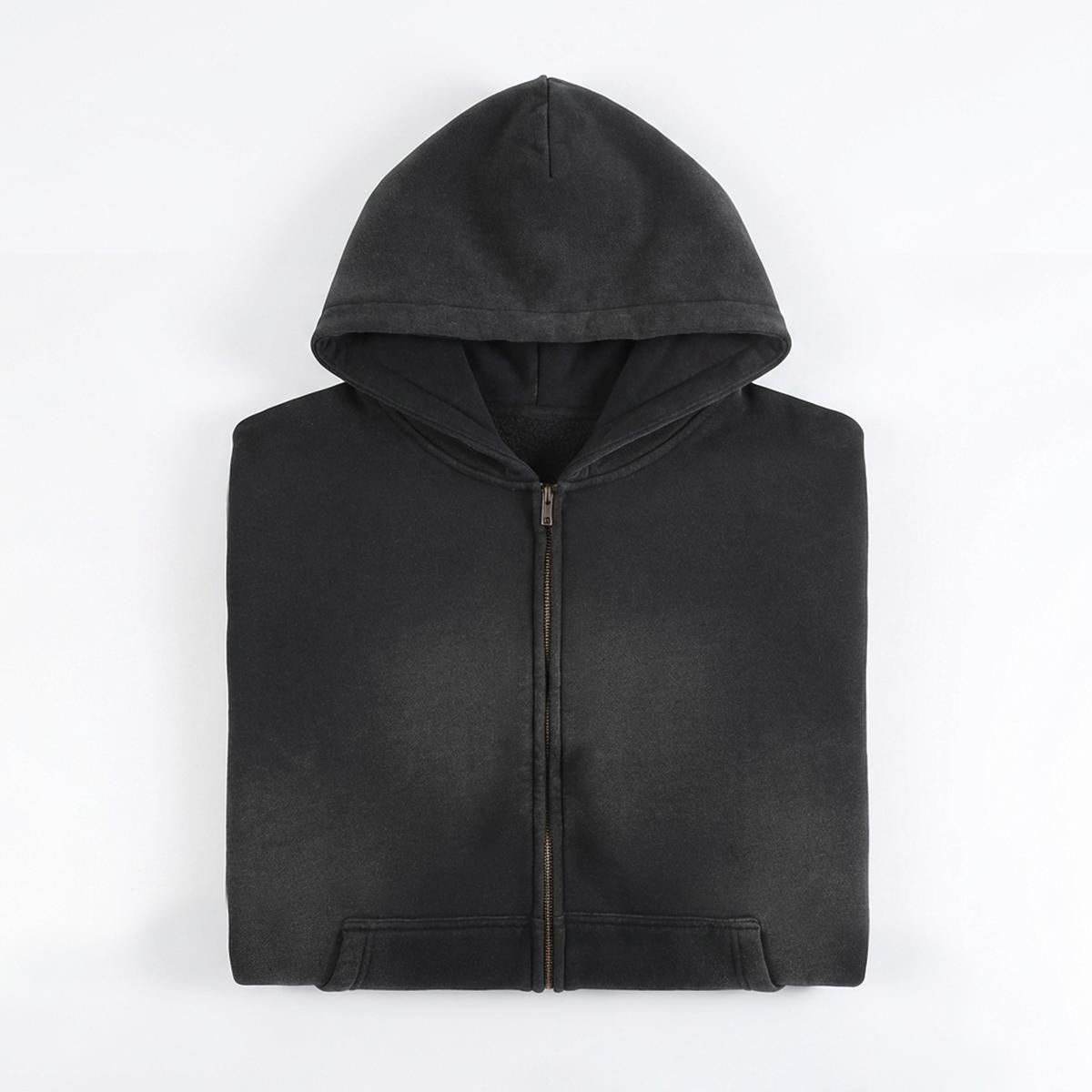 Fleece Lined Gradient Washed Zip Hoodie|355GSM DTF