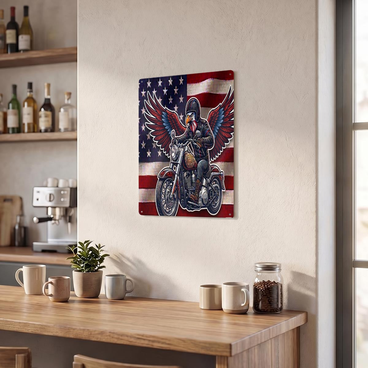 Eagle Thickened Rectangular Iron Wall Painting Printed in Canada