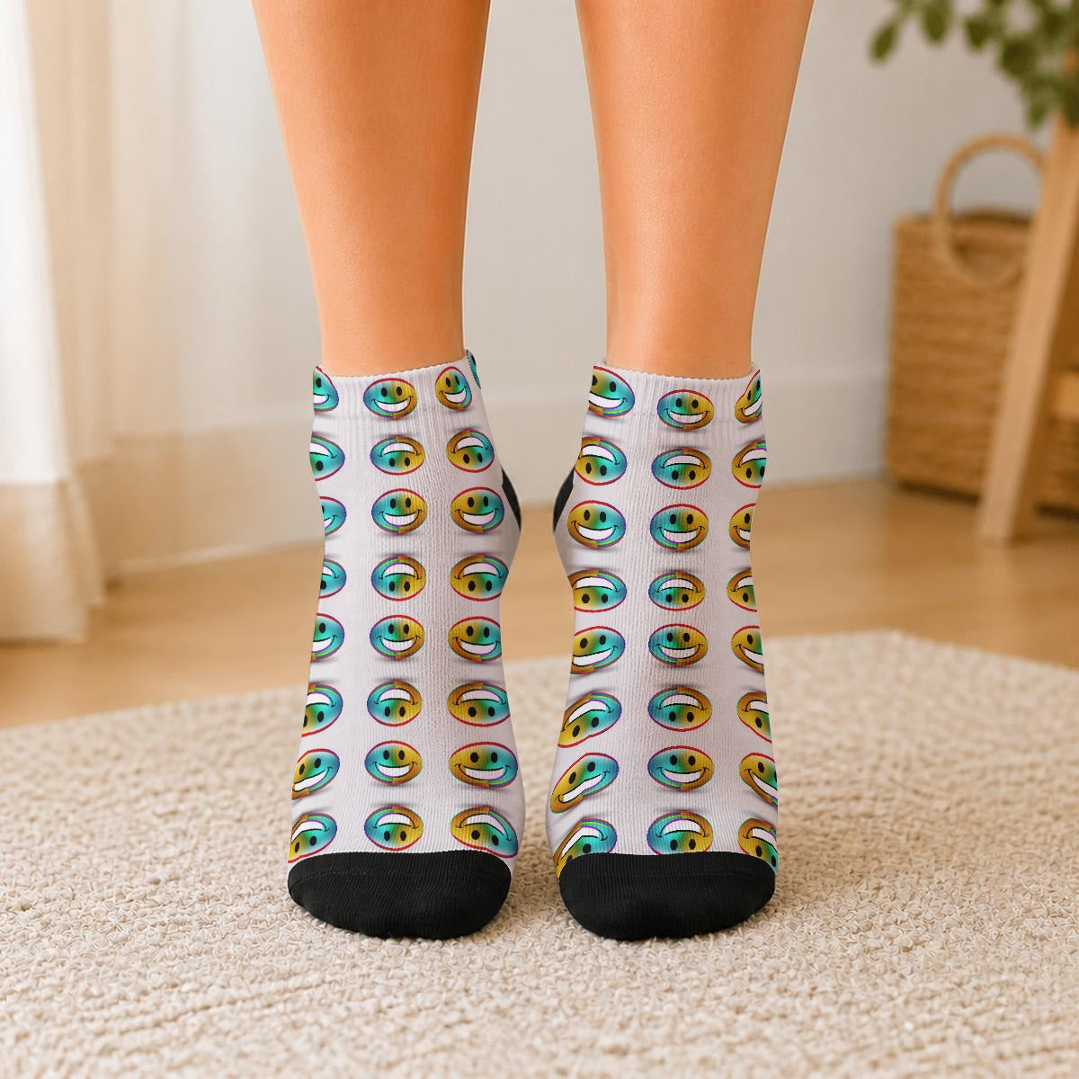All-Over Print Unisex Color-Block Athletic Socks