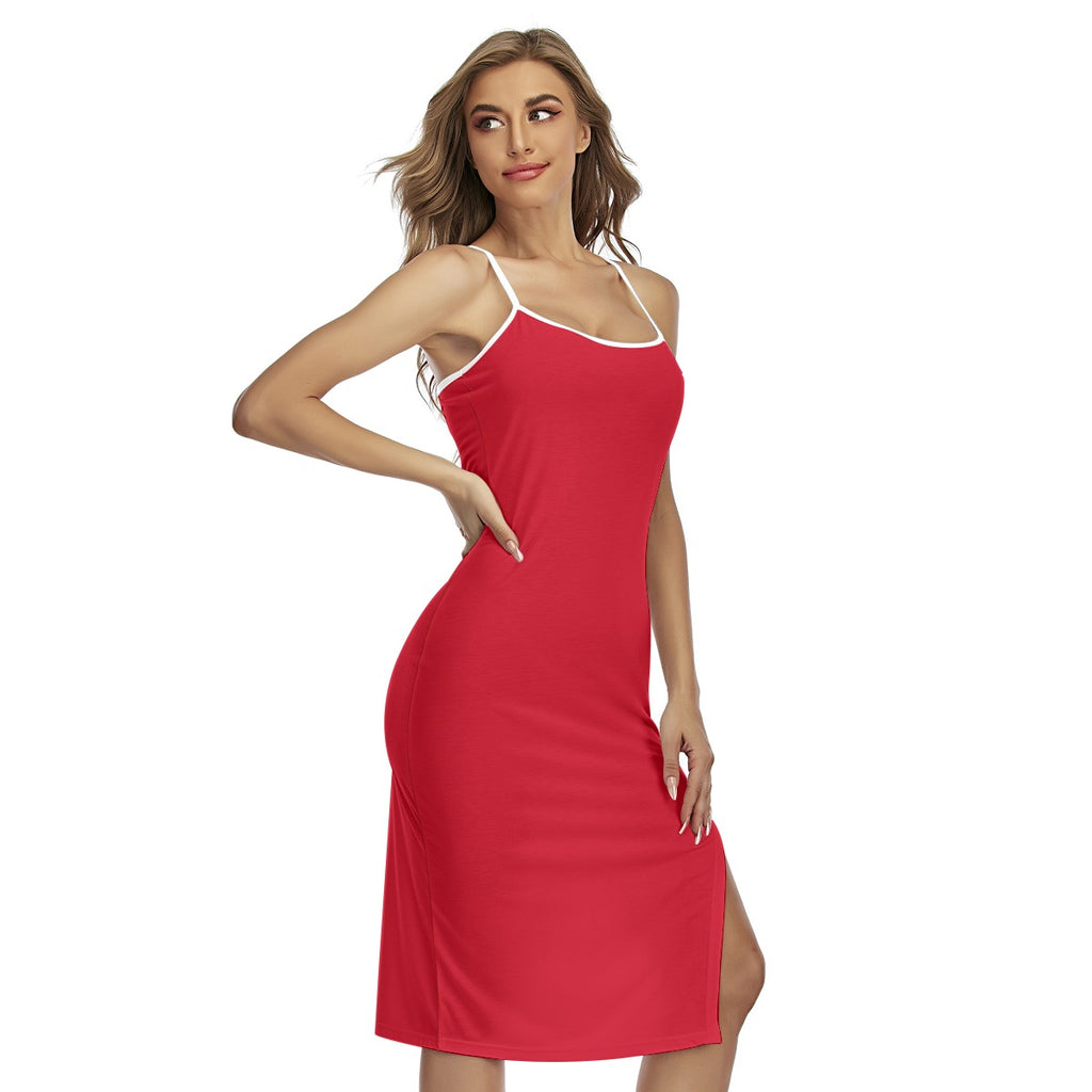 All-Over Print Women's Back Cross Cami Dress
