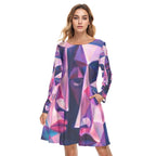 All-Over Print Women's Round Neck Dress|190GSM Cotton