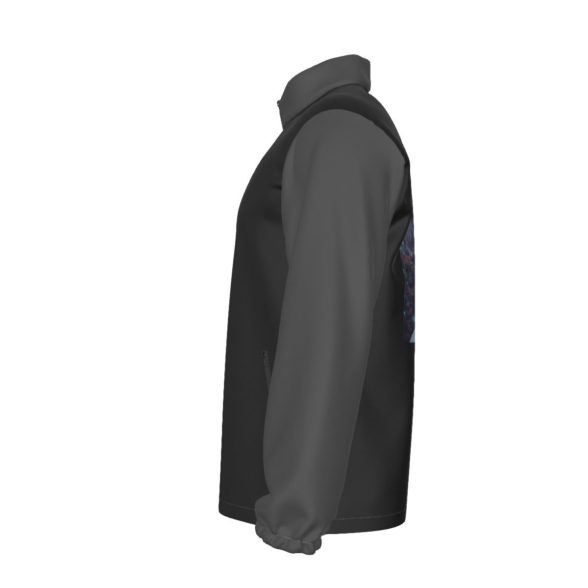 All-Over Print Men's Stand-up Collar Zip-up Windproof Jacket