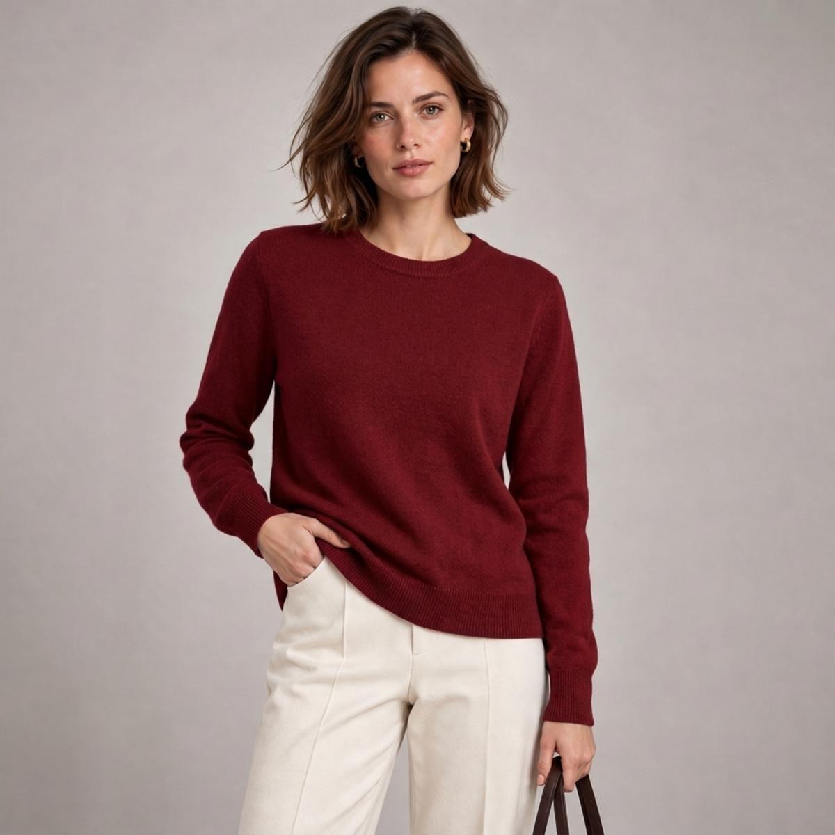 Unisex Soft Wool-Blend Crewneck Knit Sweater|Embroidery