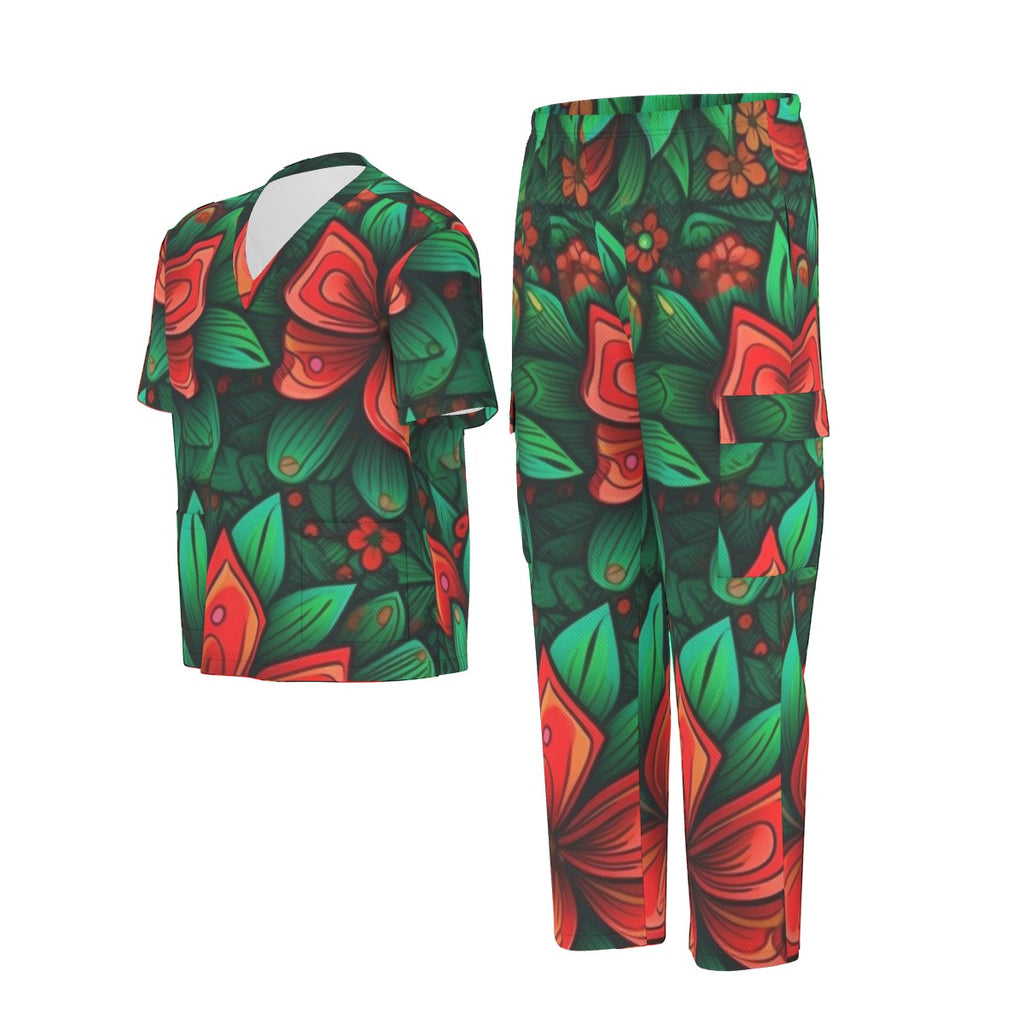All-Over Print Unisex Scrub Set|Birdseye