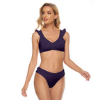 All-Over Print Women's Bikini Swimsuit With Ruffle Cuff Bra