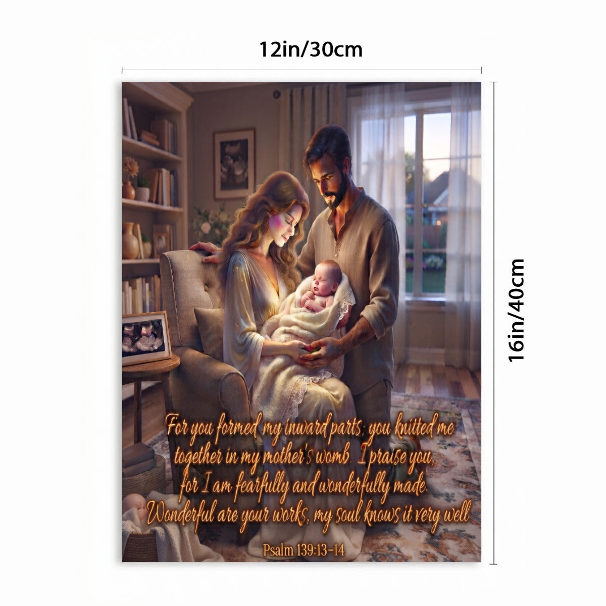 Bible Themed Quotes Designs WIth Purpose Brand Vertical Framed Canvas Wall New Baby